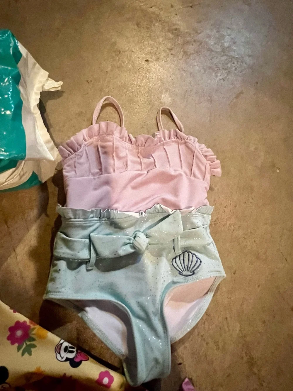Disney Girls' Minnie Swimwear Set in Yellow, Pink, Mint & Lavender